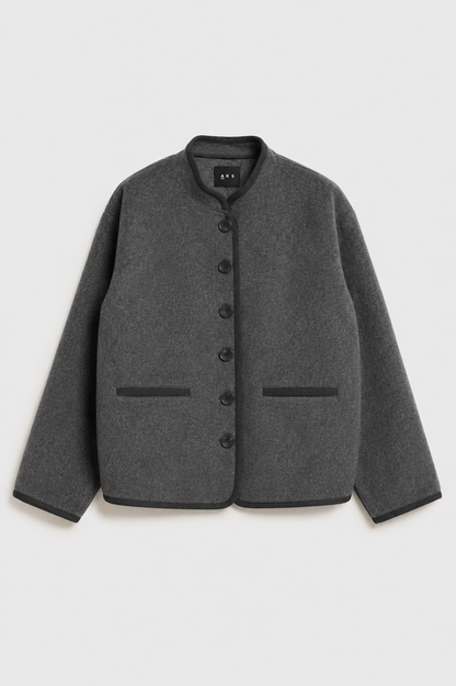AKS LABEL International Roxette wool jacket 00_Jackets 9053 M. Grey Mel