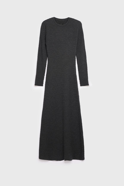 AKS LABEL International Sana merino dress 05_Dresses 9061 Dk. Grey Mel