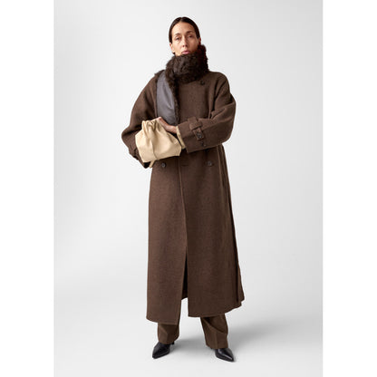 AKS LABEL Shearling scarf Scarfs 8069 Espresso