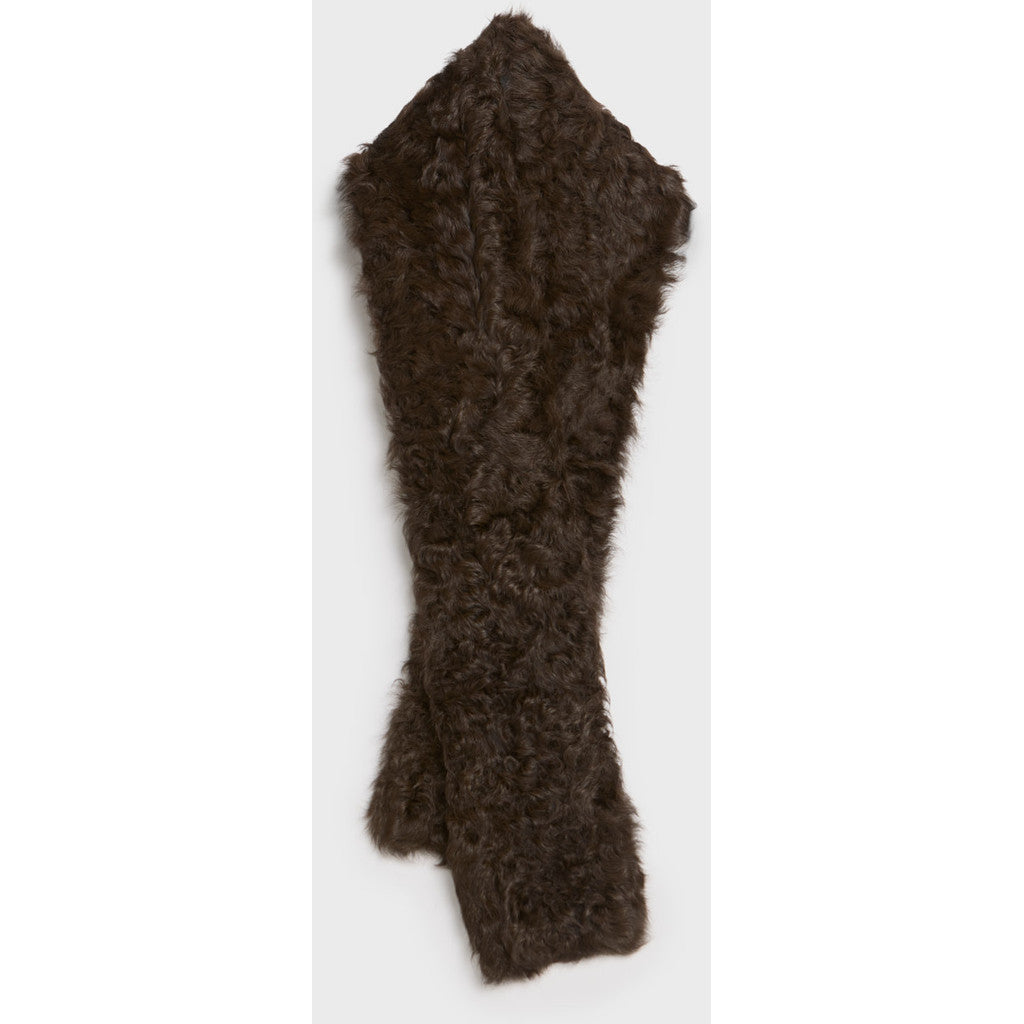 AKS LABEL Shearling scarf Scarfs 8069 Espresso