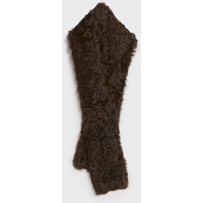 AKS LABEL Shearling scarf Scarfs 8069 Espresso