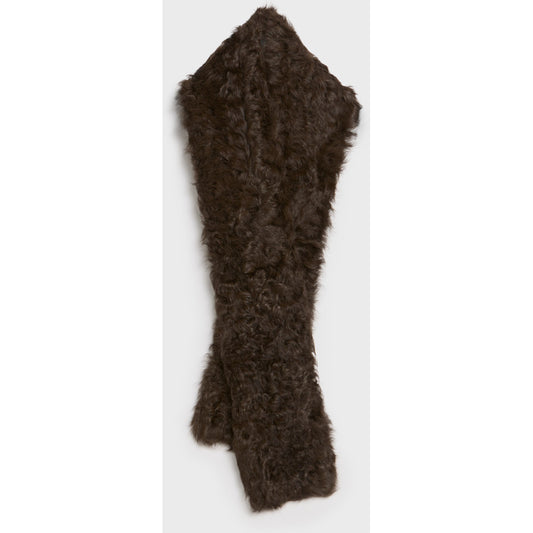 AKS LABEL Shearling scarf Scarfs 8069 Espresso
