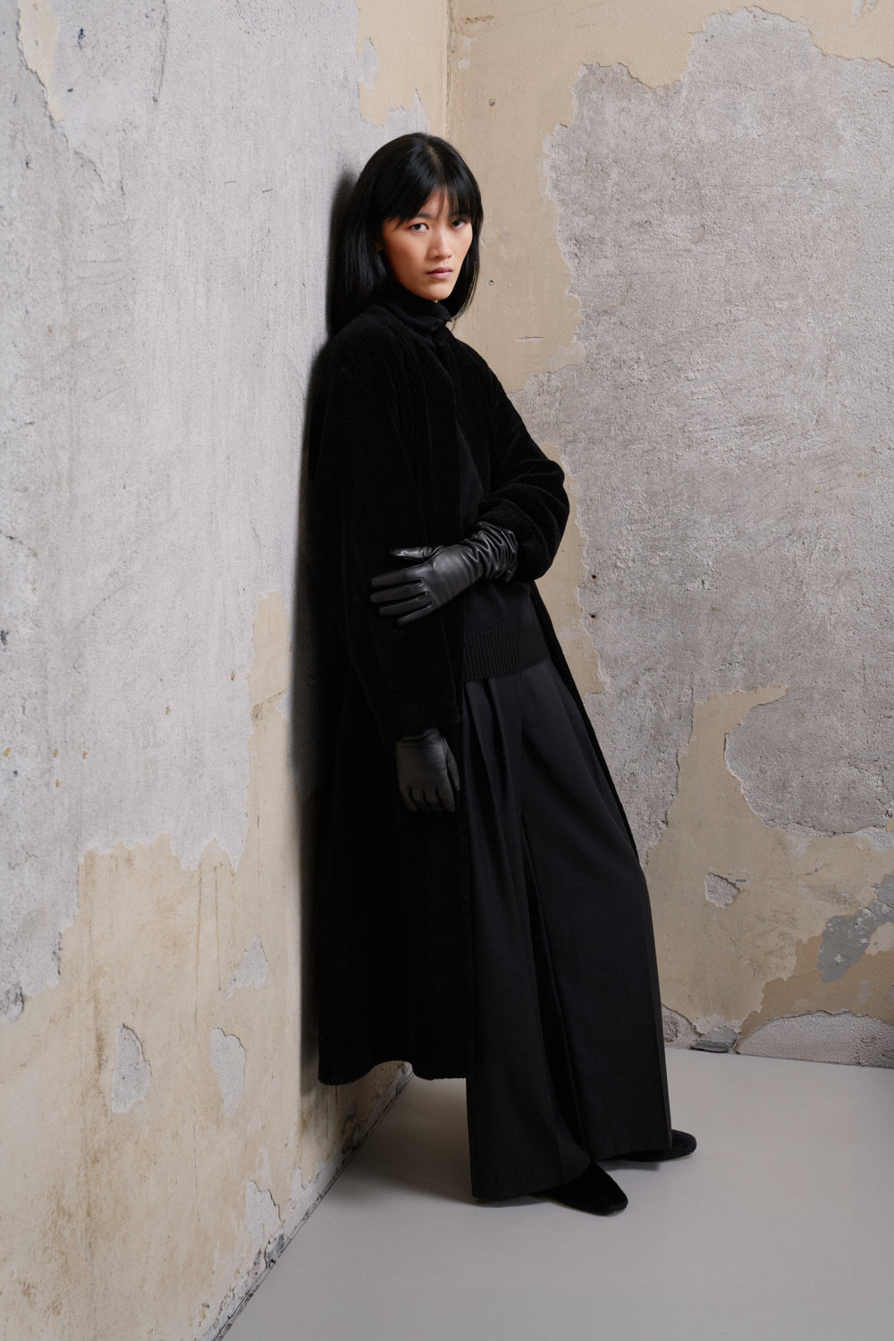 AKS LABEL International Sitra lamb fur coat 01_Coats 9090 Black