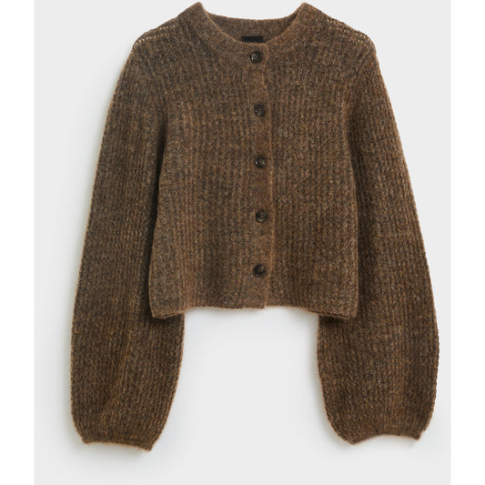 AKS LABEL International Sofia Mohair Cardigan 02_Knitwear 8062 Chocolate