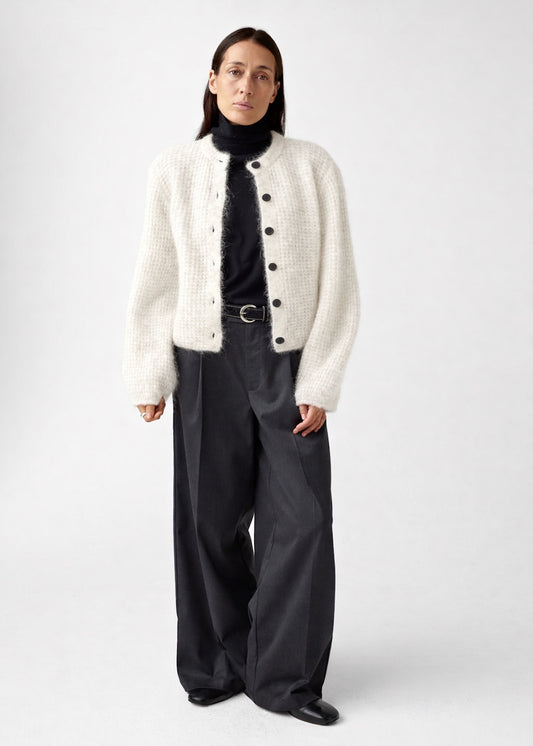 Christian Aks Sofia Mohair Cardigan Knitwear 9003 Eggshell