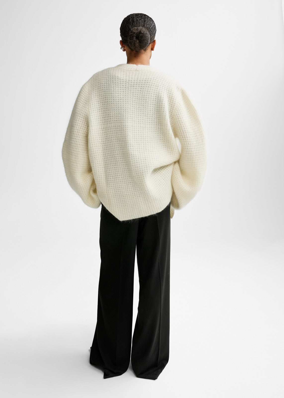 Christian Aks Solange Mohair Cardigan Knitwear 9003 Eggshell