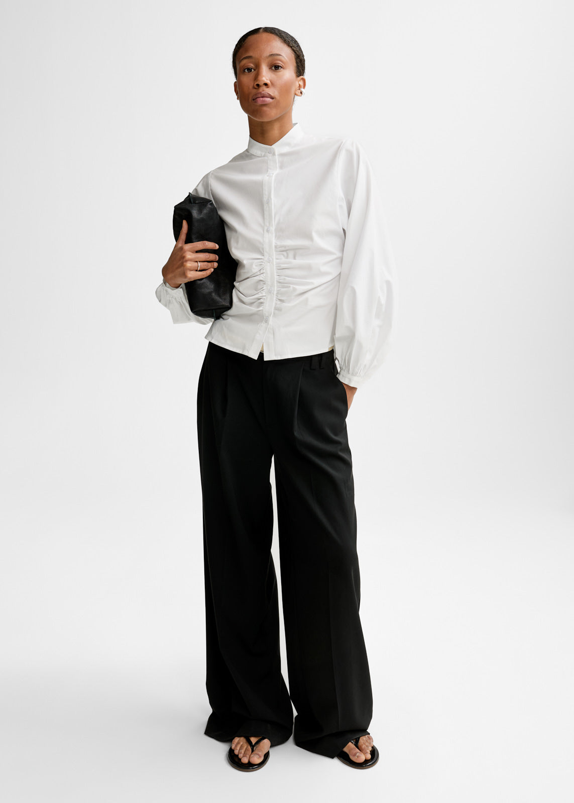 AKS LABEL Velora Poplin Shirt Shirts 9001 White