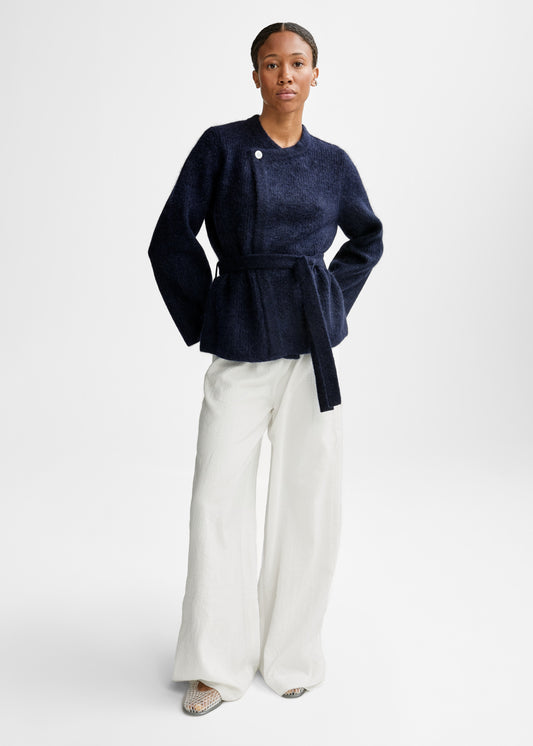 Christian Aks Zira Mohair Cardigan Knitwear 5070 Navy