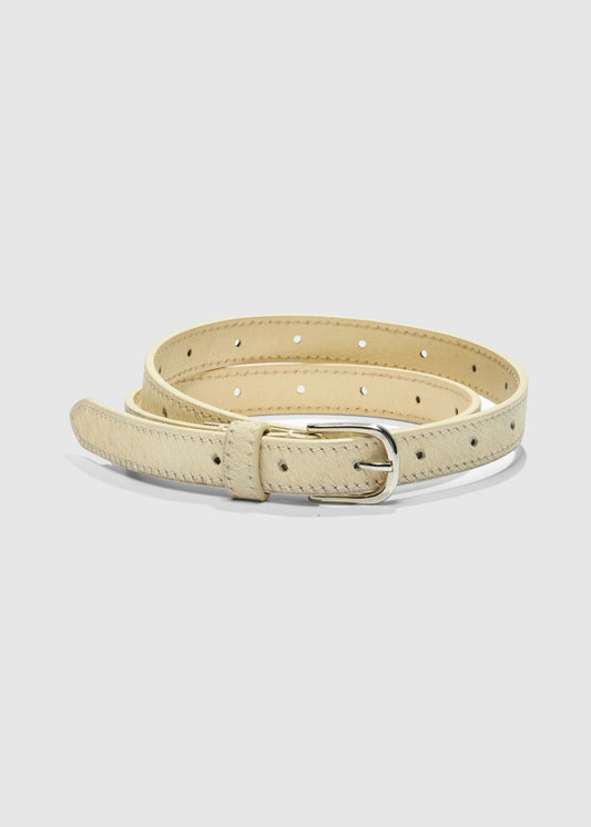 AKS LABEL International Zona Pony Hair Belt 10_Belts 9023 Vanilla